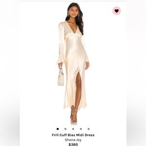 Shona Joy frill cuff bias midi dress